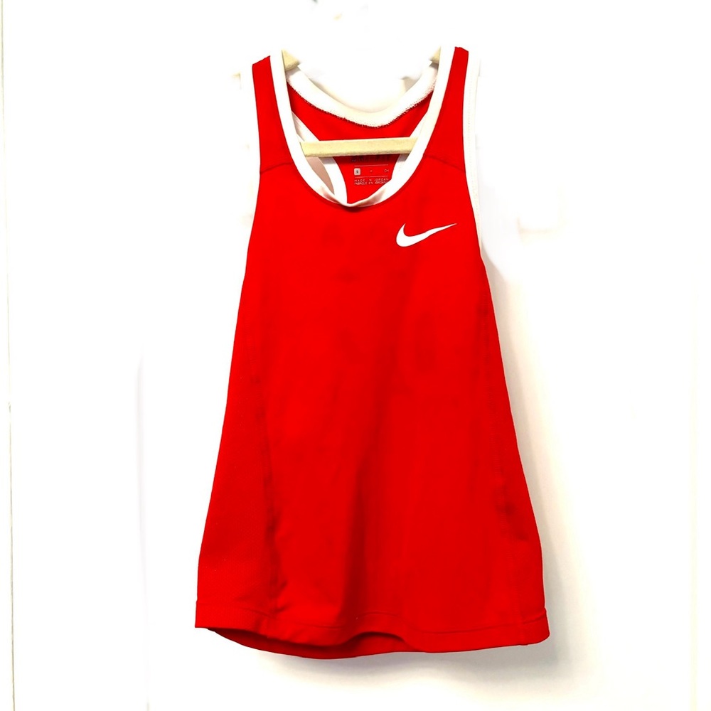 Nike Red and White Performance Tank Top